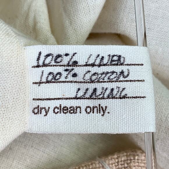 HAZEL BROWN Size S Beige Natural Linen Woven Bubble Hem Skirt - Picture 6 of 6